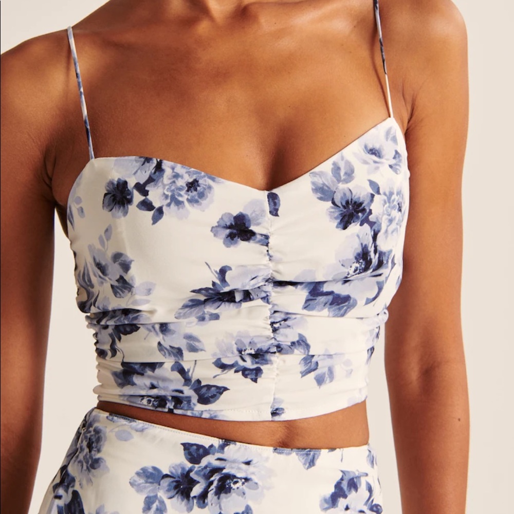 Abercrombie and Fitch Faux Silk Ruched Cami
